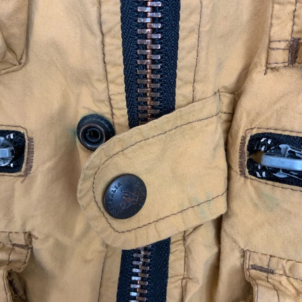 Kakadu Australia Sz Large Yellow Canvas Hunting‎ Fishing Safari Tactical Vest